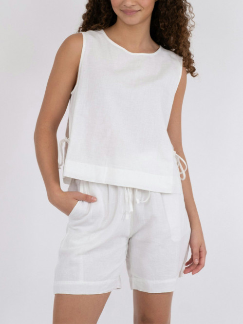 Svetlana linen top white M