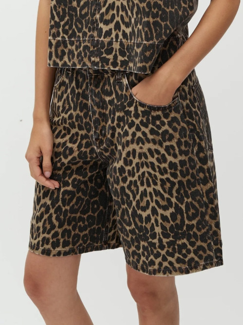 Taina-m fabr shorts leopard mist 