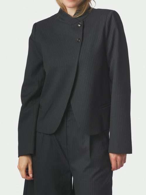 Tiria slim pinstripe blazer dk navy M