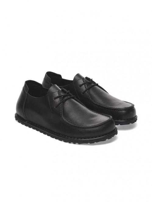 Utti lace leather mokassin black 