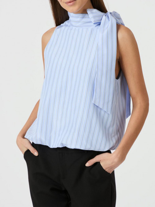 Veda stripe top lt blue 