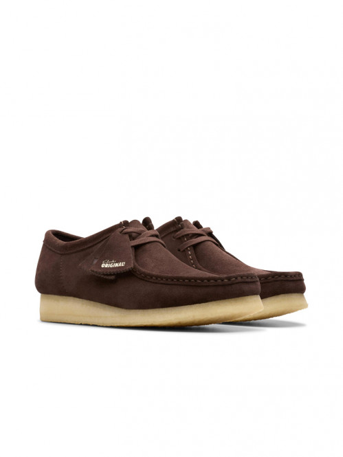 Wallabee moccasin dk brown suede 