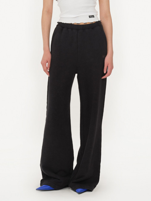 Washed heavy sweatpants black 