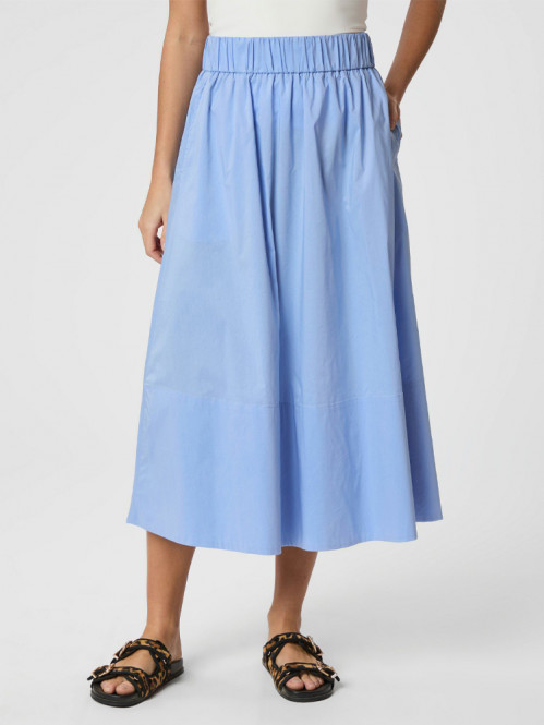 Yara long poplin skirt sky blue 