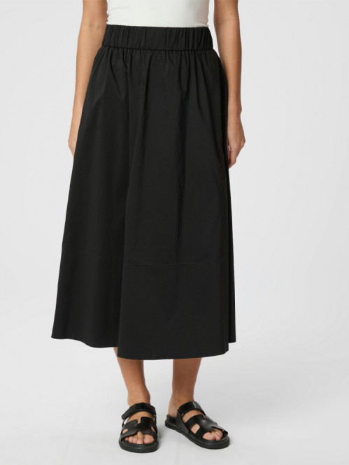 Yara long poplin skirt black 