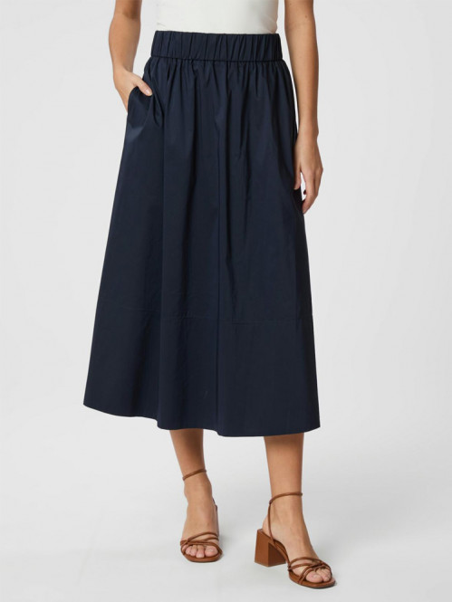 Yara long poplin skirt navy 