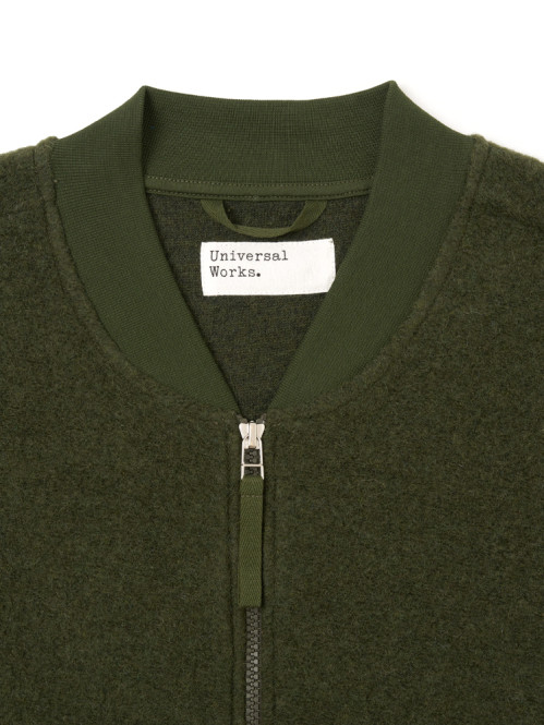 Zip waistcoat wool fleece olive 