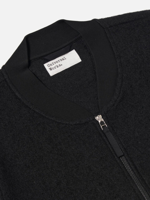 Zip bomber wool fleece black 