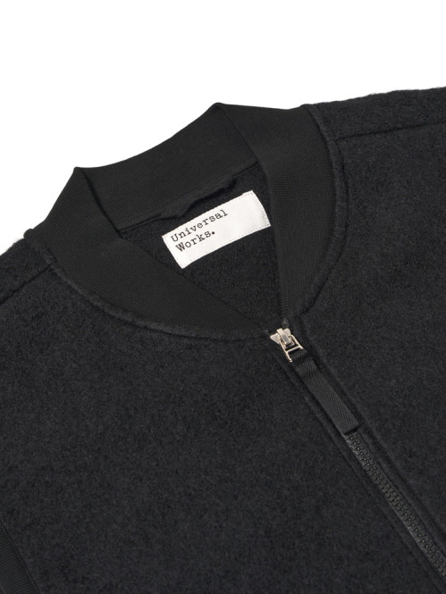 Zip waistcoat wool fleece black 