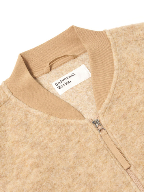 Zip waistcoat wool fleece fawn 
