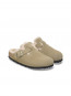 Boston shearling suede sandals taupe 