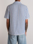 Striped knit poloshirt pure wedgewood 