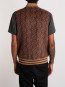 Monogram sleeveless zipped jacket brown 