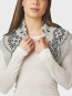Adelina paisley knit scarf grey mel 