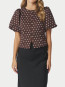 Anela dot blouse brown 