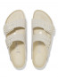 Arizona rivet logo sandals ecru woven 