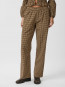 Astra check pants brown M