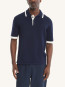 Cotton knitted comfort polo shirt navy 