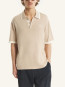 Cotton knitted comfort polo shirt r almond 