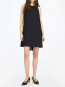 Crepe mini a-line dress black 