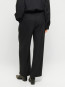 Cropped melange wide-pleat pants black mel M