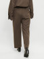Cropped melange wide-pleat pants brown mel 
