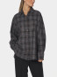 Dalma flannel check shirt warm grey 