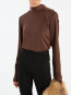 Satin drapy back top chicory coffee 