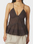 Elvena s voile top dark brown 