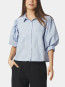 Etta flower stripe shirt light blue 