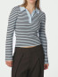 Fannya ls stripe knit polo lt blue stripe 