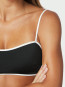Fia solid contrast bikini top black white 