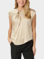 Fleur drapy satin blouse dark sand 