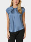 Fleur drapy satin blouse dusty blue 