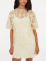 Flower beads boxy dress egret 