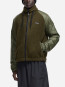 Frosted badge fleece nylon jacket green 