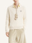 Fox head ribbed polo jumper sandshell 