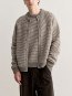 Fox head waffle stitch cardigan moon beige 