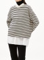 Frankaa stripe sweatshirt undyed black 