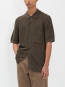 Fredensborg mercerised cotton knitted shirt coffee 