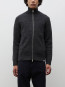 Hagen wool cotton rib cardigan dk grey 