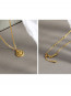 Happy face necklace gold OS