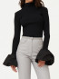 Knit high neck top black 