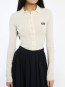 Knitted polo top egret 