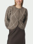 Koteas check knit cardigan taupe 