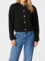 Limo fluffy knit cardigan black 