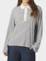 Lirenne striped polo blouse lt blue 