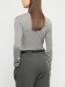 Lyocell wool turtleneck top mid grey 