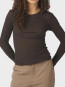 Nella fine rib blouse dark brown 