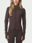 Nolana zip blouse chocolate brown 